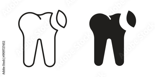 Tooth filling icon concept template. linear or solid icon collection