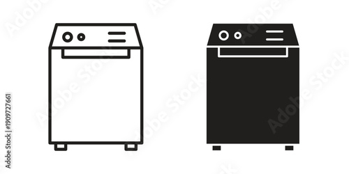 Top load washer icon concept template. linear or solid icon collection