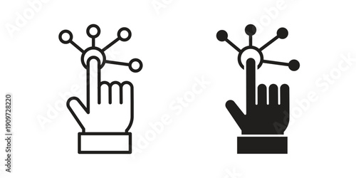 Usability icon concept template. linear or solid icon collection