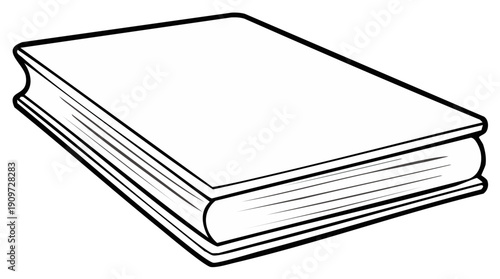 Blank Closed Book Outline Simple Drawing