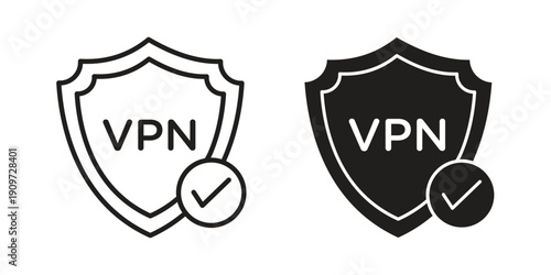 Virtual private network icon concept template. linear or solid icon collection