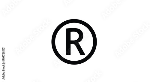 Minimalist black registered trademark symbol logo icon