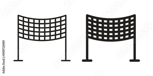 Volleyball net icon concept template. linear or solid icon collection