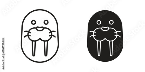 Walrus icon concept template. linear or solid icon collection