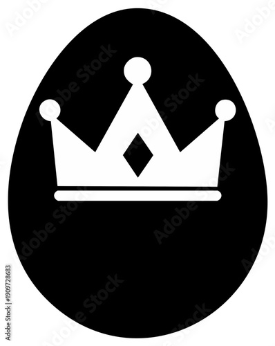 Stylized Crown Symbol Inside Abstract Egg Shape