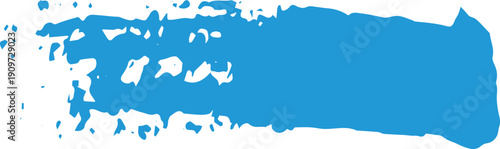 A vibrant blue paint smear on a white background with rough edges and texture