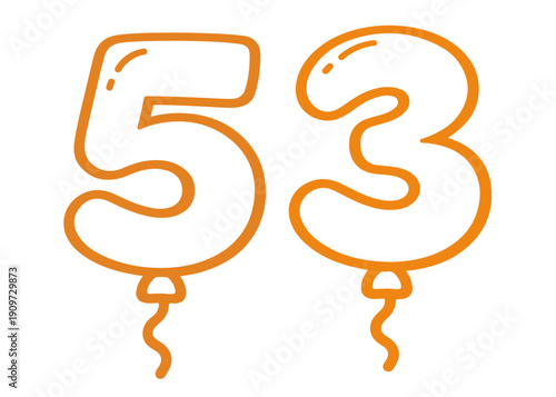 53 number balloon icon vector on a white background
Colored vector number balloon