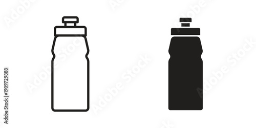 Water bottle icon concept template. linear or solid icon collection