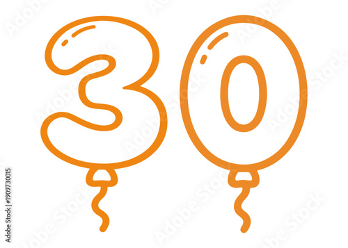 30 number balloon icon vector on a white background
Colored vector number balloon