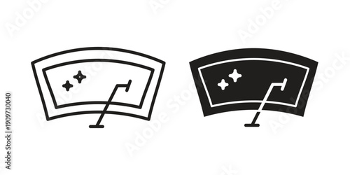 Wiper icon concept template. linear or solid icon collection