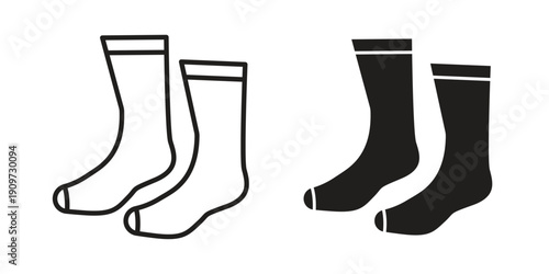 Women socks icon concept template. linear or solid icon collection