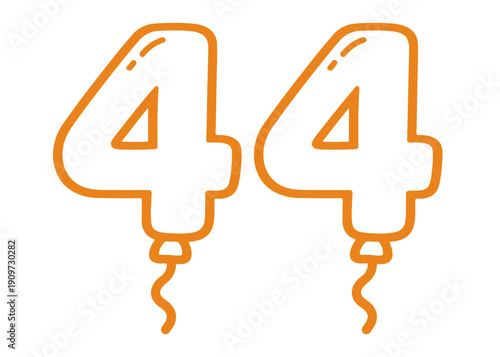 44 number balloon icon vector on a white background
Colored vector number balloon