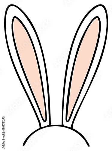 Cute Bunny Ears Headband Symbol for Easter and Spring Holidays
