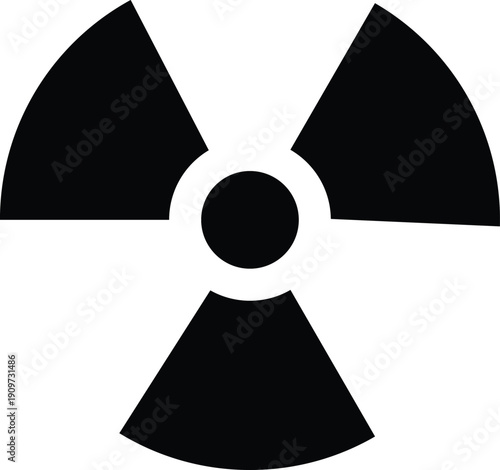 Black radiation hazard symbol on white background simple radiation symbol danger
