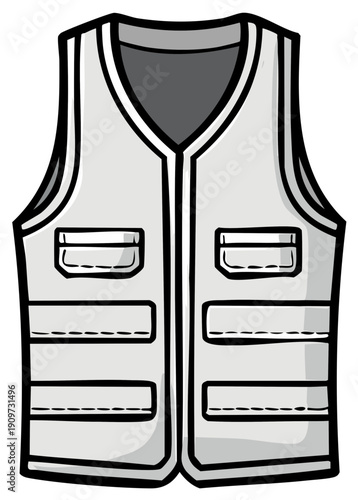 Lightweight Utility Vest with Multiple Pockets and Zipper Front for Outdoor Activities