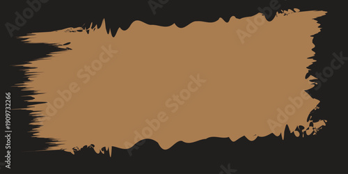 Brown abstract shape on a black background with jagged edges and a rough texture