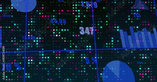 Frames causing camera pan, dashboard exposing panels, updating numbers and charts showing live data