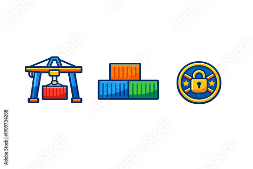 Cranes and containers in a busy port during the day, showing activities of loading and unloading cargo