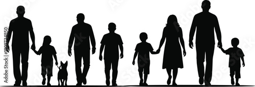 Collection of diverse people silhouettes in sitting and standing poses, men and women relaxing on ground, lonely person, lifestyle graphics,