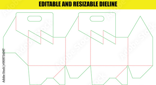 Editable and Customizable Folding Box Template for Resizing