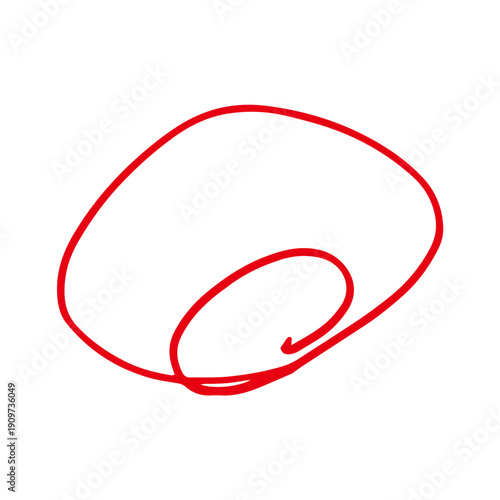 赤ペンで書いた二重丸　採点・丸つけ用