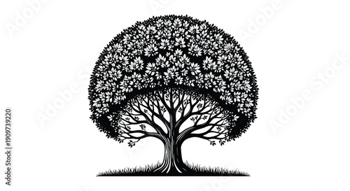 Tree of Life: A striking silhouette of a tree, symbolizing life's journey, growth, and interconnectedness. It's a visual metaphor for resilience, nature's beauty, and the profound wisdom of time.