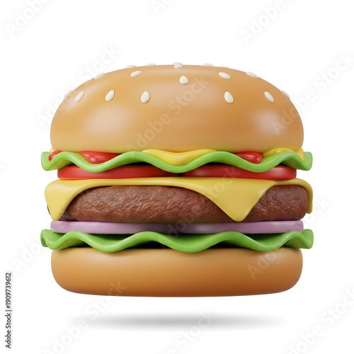 hamburger isolated on white