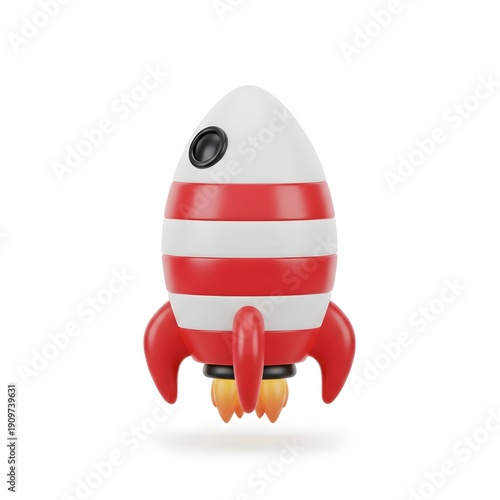 space rocket isolated on white