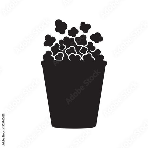 Popcorn silhouette vector flat illustration design.