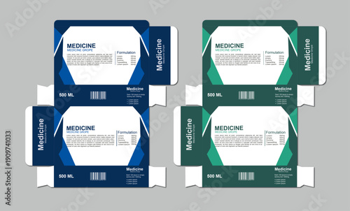 Modern Clean Medical Packaging Design Template for Pharmaceutical Product