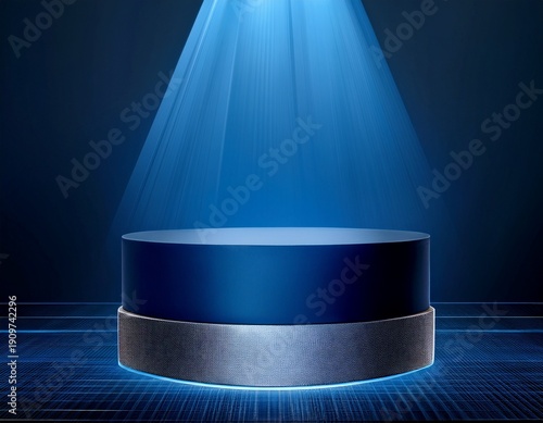 Wallpaper Mural dark bluish display with empty space to exhibit product Torontodigital.ca