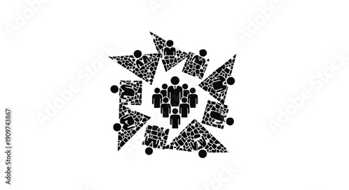 Modern abstract geometric pattern design with triangles and dots in black and white for graphic design inspiration