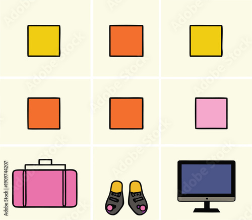 Pixel inventory grid filled with tech sale items