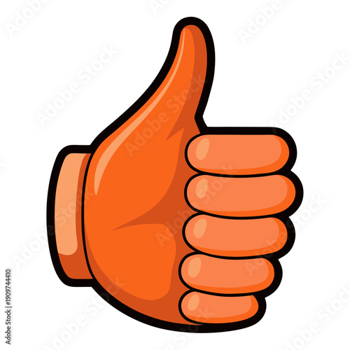 Thumbs up approval gesture icon in orange