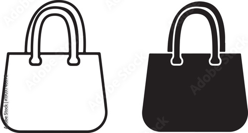 Black and white handbag with handles purse