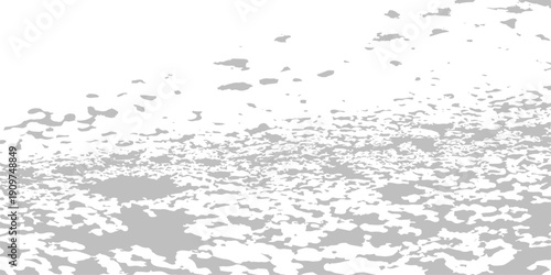 Abstract black and white ink splashes mix with blue water drops and bubbles on a wet glass surface texture