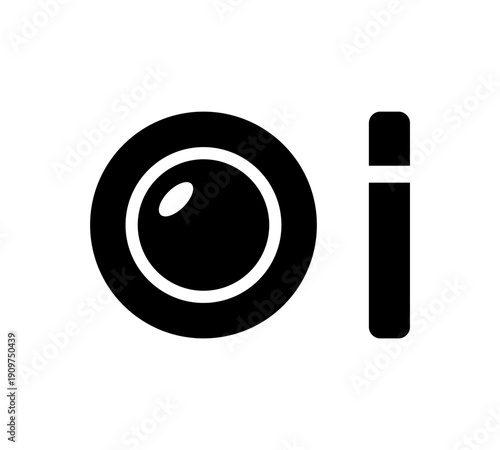    minimalist closed circular makeup powder compact icon and simple applicator sponge silhouette vector graphic design symbol element
