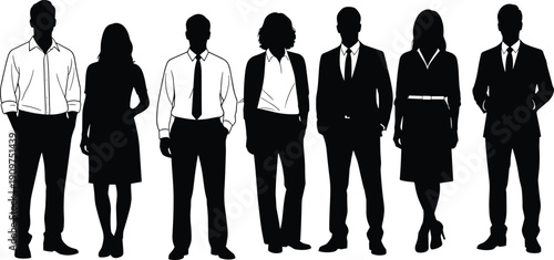 Set of professional people avatar icons, business user profile symbols, human resources character silhouettes, corporate management web design elements, account graphics,