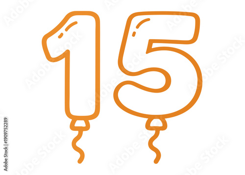 15 number balloon icon vector on a white background
Colored vector number balloon