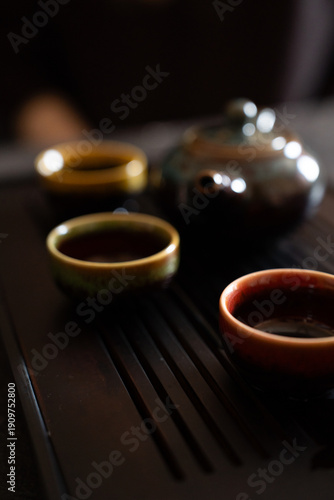 Chinese Tea Ceremony Cups and Teapot 