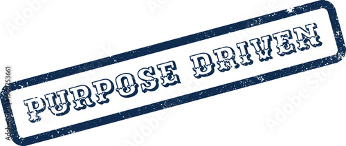 Embossed blue stamp imprint signaling a powerful message of purpose and direction