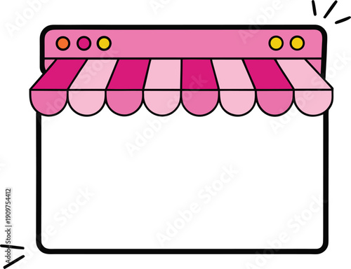 Pixel online store popup with blinking cursor