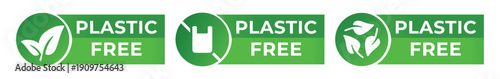 Plastic Free Badges – Eco Friendly Packaging Certification Icons Set