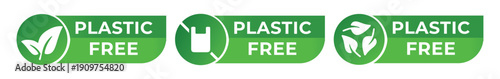 Plastic Free Badges – Eco Friendly Packaging Certification Icons Set