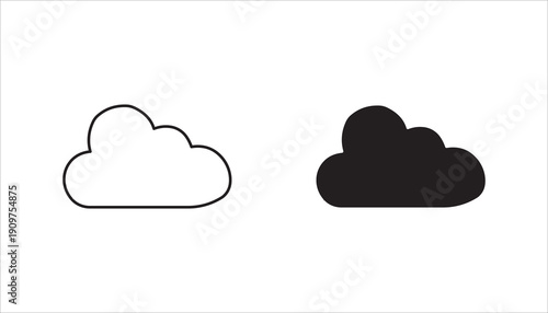 flat cloud icon set,  on white background