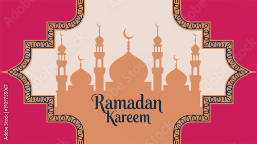 Simple Ramadan Mubarak Card on White Background