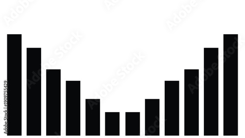 Column Chart Icon Illustrating Data Distribution Frequency Analysis and Statistical Visualization for Business Intelligence