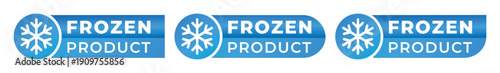 Frozen Certified Blue Badge Icons – Cold Storage Quality Assurance Seals