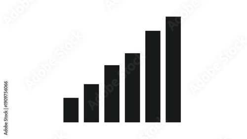Rising Bar Chart Icon Illustrating Growth Analytics Financial Performance and Market Trend Visualization for Reports