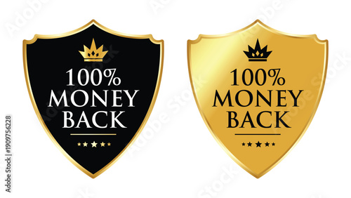 Best Seller Shield Badges – Black and Gold Premium Award Emblem Icons